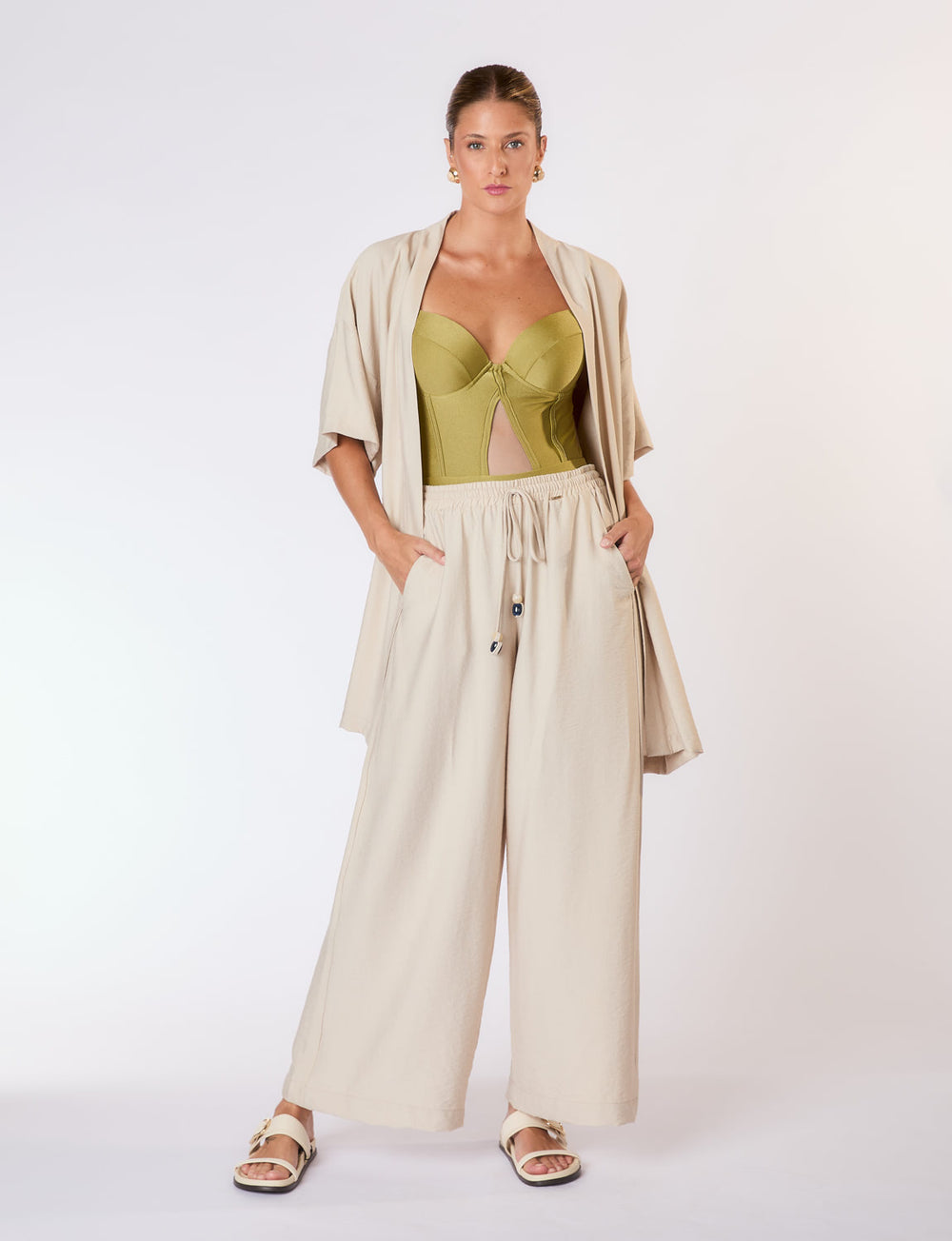 Kimono Estruturado Liso Areia