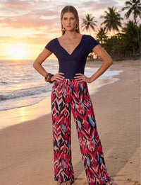Look Completo Calça Pantalona + Maiô Cruzado