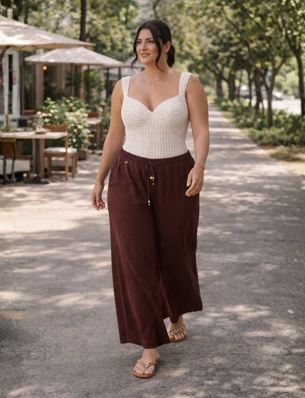 Look Completo Maiô Aro Marroquino + Calça Linho Alfaiataria