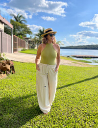 Maiô Halter Modelador Pistache