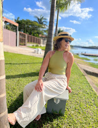 Maiô Halter Modelador Pistache