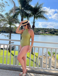 Maiô Halter Modelador Pistache