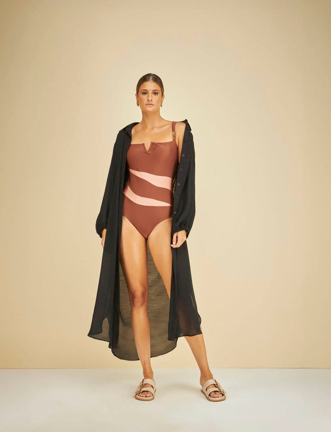 Maiô Modelador Decote Aro V Nature