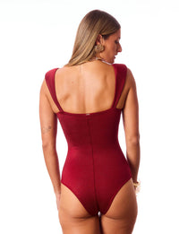 Maiô Modelador com Aro Estruturado Textura Bossa