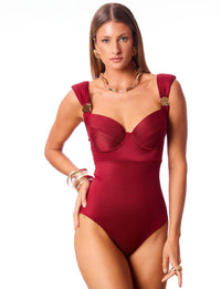 Maiô Modelador com Aro Estruturado Textura Bossa