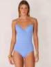 Maiô Riviera textura detalhe ouro Kalini Beachwear com caimento elegante