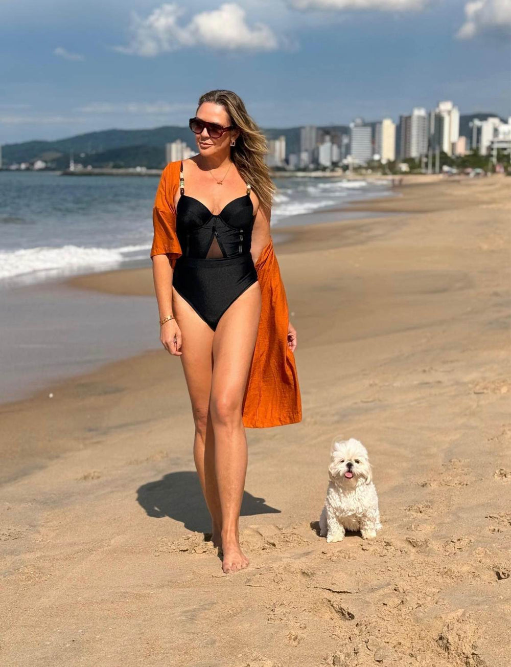 Maiô Ultra Modelador com Aro Estruturado Zahara Preto