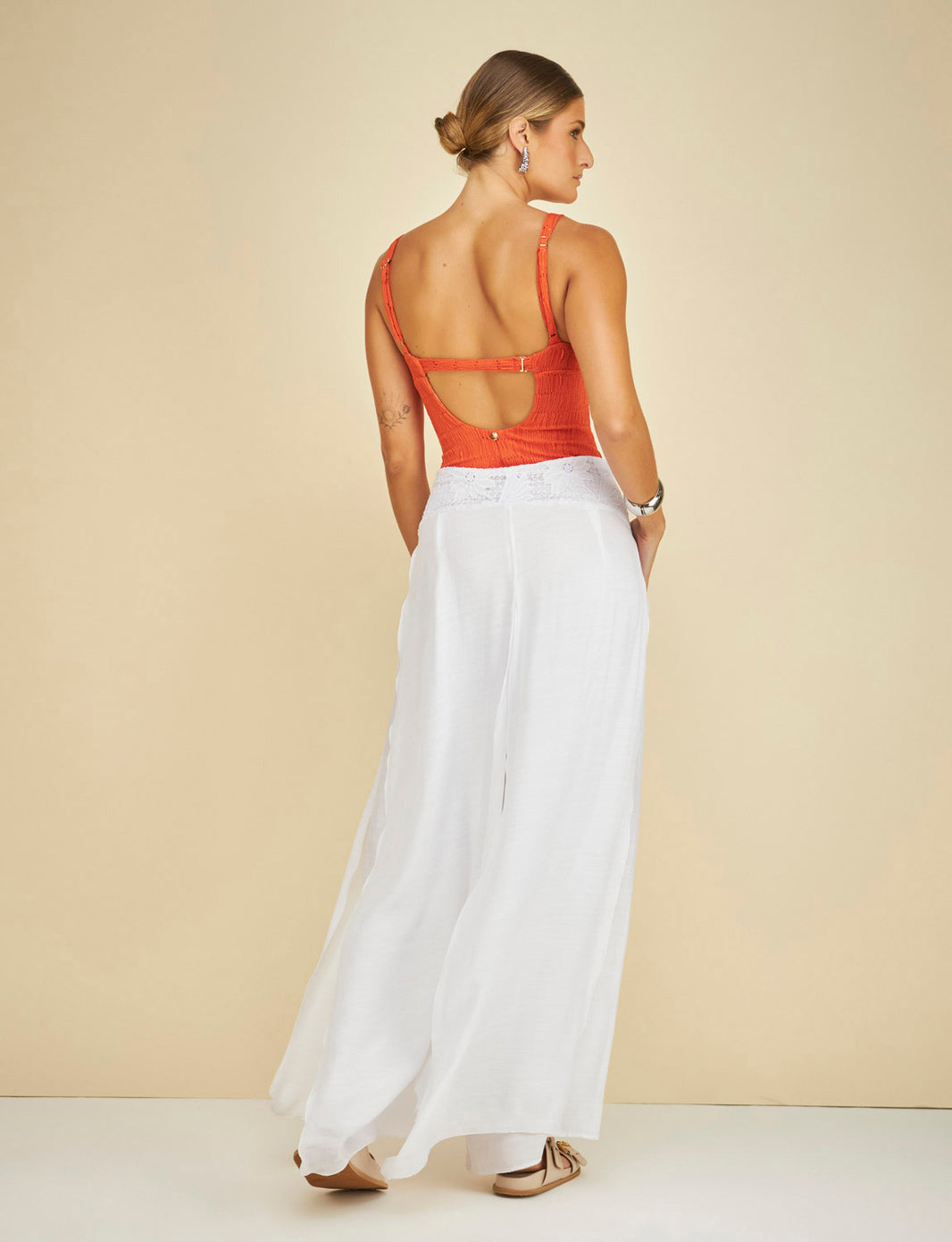 Calça Sobreposta Cós Renda