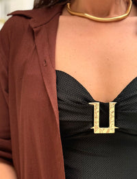 Maiô Ultra Modelador 3.0 Ouro Martelado Preto