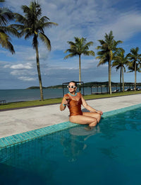 Maiô Ultra Modelador Afina Cintura Power 2.0  Conhaque