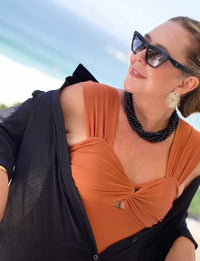 Maiô Ultra Modelador Afina Cintura Power 2.0  Conhaque