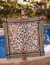 Free Saia Longa Pareô Amarrações Jaguar Print