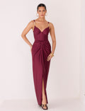 Saia Longa Transpasse Textura Burgundy