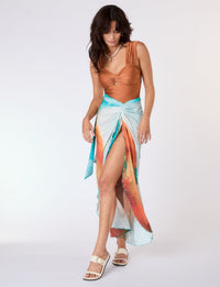 Saia Pareô Amarrações Estampa Isla