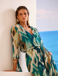 Saída Maxi Chemise Botões Flow