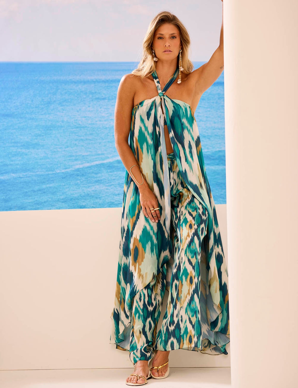 Saída Túnica Amarração  Flow 3 em 1