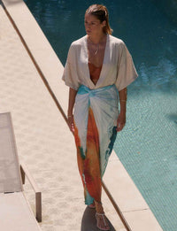 Saia Pareô Amarrações Estampa Isla