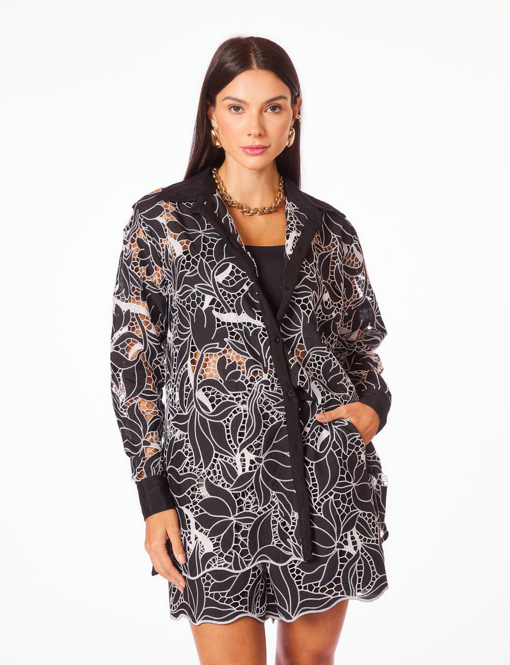 Short Alfaiataria Tela Francesa